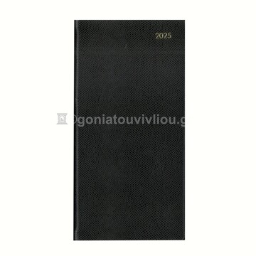 2025 ΗΜΕΡΟΛΟΓΙΟ ΑΤΖΕΝΤΑ LETTS ΕΒΔΟΜΑΔΙΑΙΟ 9x17cm LEGACY SLIM BLACK 25081643