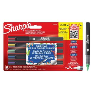 SHARPIE CREATIVE ACRYLIC MARKERS ΜΑΡΚΑΔΟΡΟΙ ΑΚΡΥΛΙΚΟΙ ΜΕ ΜΥΤΗ ΠΙΝΕΛΟ 5 ΧΡΩΜΑΤΑ