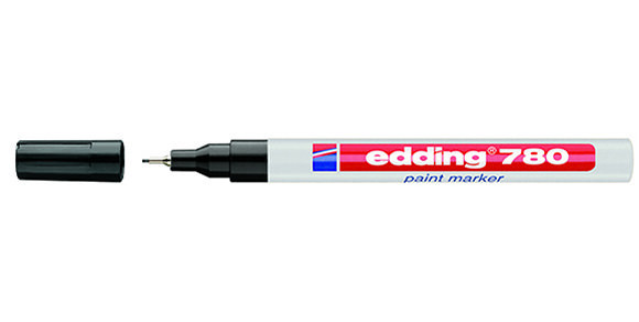 EDDING 780 ΜΑΡΚΑΔΟΡΟΣ ΑΝΕΞΙΤΗΛΟΣ ΛΑΔΙΟΥ PAINT MARKER ΛΕΠΤΗ ΜΥΤΗ 0.8mm ΜΑΥΡΟ No1 ΔΕΚ 10 (πακέτο των 10)