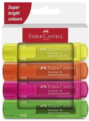 FABER CASTELL ΣΕΤ ΜΑΡΚΑΔΟΡΟΙ ΥΠΟΓΡΑΜΜΙΣΗΣ FLUO 3 + 1 ΔΩΡΟ 254644