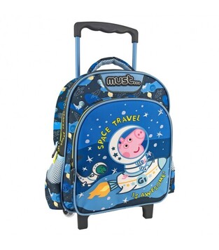 MUST ΤΣΑΝΤΑ ΣΑΚΙΔΙΟ TROLLEY ΤΡΟΛΕΙ ΝΗΠΙΟΥ ΜΕ 2 ΘΗΚΕΣ PEPPA PIG GEORGE SPACE TRAVEL 000482699