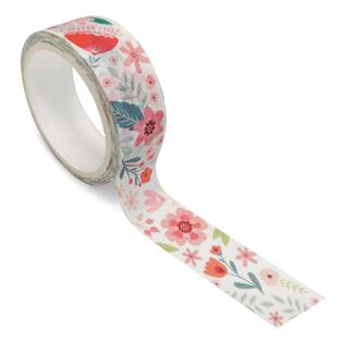 INTERDRUK (WASHI TAPE) GARDEN ΑΥΤΟΚΟΛΛΗΤΗ ΤΑΙΝΙΑ ΧΕΙΡΟΤΕΧΝΙΑΣ 5m ΑΣΠΡΗ ΜΕ ΚΟΚΚΙΝΑ ΛΟΥΛΟΥΔΙΑ 327871