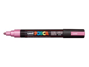 POSCA ΜΑΡΚΑΔΟΡΟΣ ΜΕΣΑΙΟΣ PC5M ΜΕΤΑΛΛΙΚΟ ΡΟΖ (METALLIC PINK)