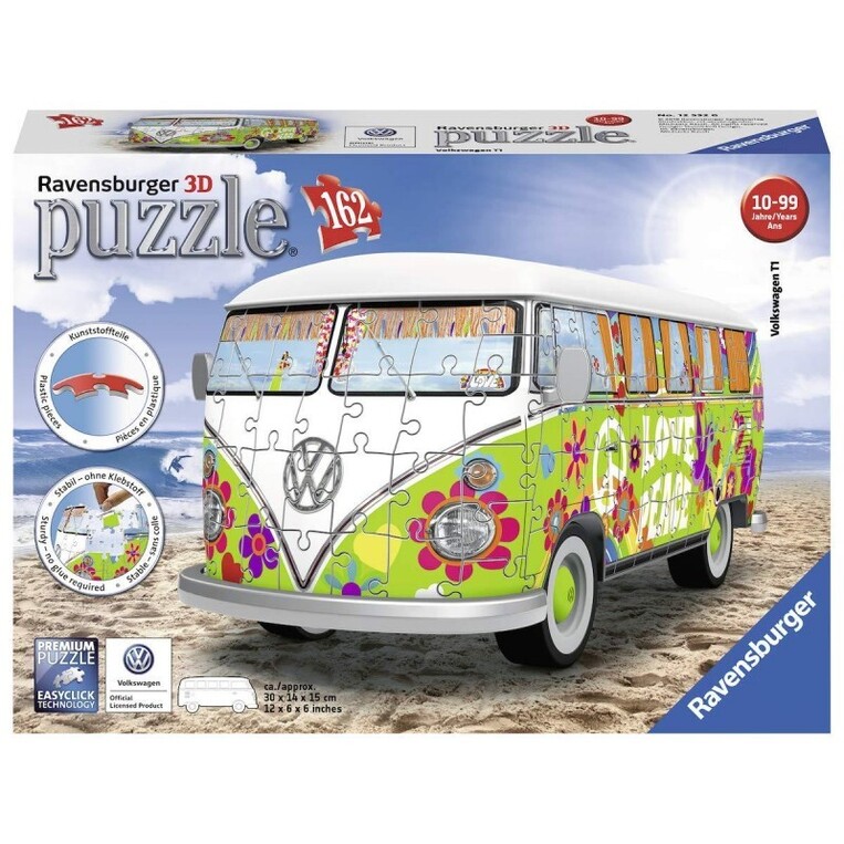 RAVENSBURGER 3D (ΤΡΙΣΔΙΑΣΤΑΤΟ) ΠΑΖΛ 162 ΤΕΜΑΧΙΩΝ VOLKSWAGEN BUS T1 ΧΙΠΙ 12532