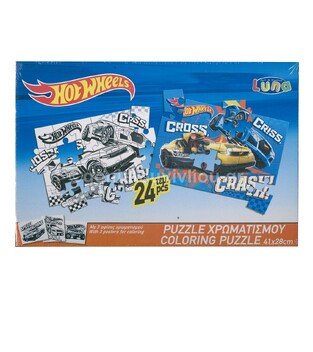 LUNA ΠΑΖΛ ΧΡΩΜΑΤΙΣΜΟΥ 2 ΟΨΕΩΝ 24 ΤΕΜΑΧΙΩΝ HOT WHEELS 0570242