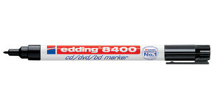 EDDING 8400 ΜΑΡΚΑΔΟΡΟΣ ΑΝΕΞΙΤΗΛΟΣ ΓΙΑ CD DVD ΣΤΡΟΓΓΥΛΗ ΜΥΤΗ ΜΑΥΡΟ No1