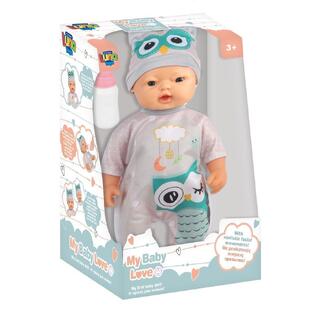 LUNA TOYS MY BABY LOVE ΚΟΥΚΛΑ ΜΩΡΟ 37,5cm ΜΕ ΑΞΕΣΟΥΑΡ ΚΑΙ ΗΧΟ (ΓΚΡΙ / ΤΥΡΚΟΥΑΖ ΡΟΥΧΑΛΑΚΙΑ) 622800