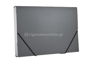 SD ΠΛΑΣΤΙΚΟ ΚΟΥΤΙ ΜΕ ΛΑΣΤΙΧΟ 5x25x35cm ΜΑΤ ΑΔΙΑΦΑΝΟ ΓΚΡΙ