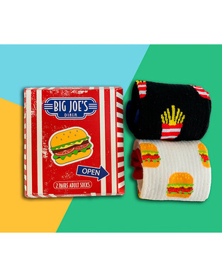 BOXT SOCKS UNISEX ΚΑΛΤΣΕΣ No 39-44 BURGER SOCKS (2 PAIRS) 9501001