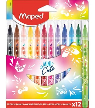 MAPED MINI CUTE ΜΑΡΚΑΔΟΡΟΙ ΛΕΠΤΟΙ 12 ΧΡΩΜΑΤΑ 845404