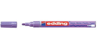 EDDING 751 ΜΑΡΚΑΔΟΡΟΣ ΑΝΕΞΙΤΗΛΟΣ ΛΑΔΙΟΥ PAINT MARKER 1MM ΜΩΒ ΜΕΤΑΛΛΙΚΟ 78