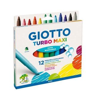 GIOTTO ΜΑΡΚΑΔΟΡΟΙ ΧΟΝΤΡΟΙ TURBO MAXI SUPERWASHABLE 12 ΧΡΩΜΑΤΑ 076200