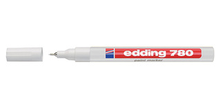 EDDING 780 ΜΑΡΚΑΔΟΡΟΣ ΑΝΕΞΙΤΗΛΟΣ ΛΑΔΙΟΥ PAINT MARKER ΛΕΠΤΗ ΜΥΤΗ 0.8mm ΛΕΥΚΟΣ No49