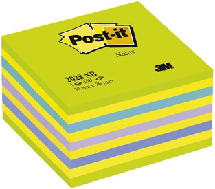 3M POST IT ΑΥΤΟΚΟΛΛΗΤΑ ΧΑΡΤΑΚΙΑ ΚΥΒΟΣ 2028 NB 7,6x7,6cm LOLIPOP ΜΠΛΕ ΠΡΑΣΙΝΟ 450φ