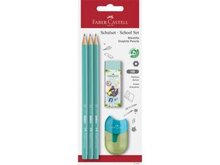 FABER CASTELL ΣΕΤ ΤΡΙΑ ΜΟΛΥΒΙΑ ΓΟΜΑ ΚΑΙ ΞΥΣΤΡΑ ΓΑΛΑΖΙΟ 12310526