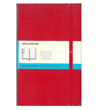 MOLESKINE ΣΗΜΕΙΩΜΑΤΑΡΙΟ LARGE (13x21cm) SOFT COVER SCARLET RED DOTTED NOTEBOOK (ΜΕ ΚΟΥΚΙΔΕΣ)