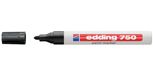 EDDING 750 ΜΑΡΚΑΔΟΡΟΣ ΑΝΕΞΙΤΗΛΟΣ ΛΑΔΙΟΥ PAINT MARKER ΜΑΥΡΟ No1