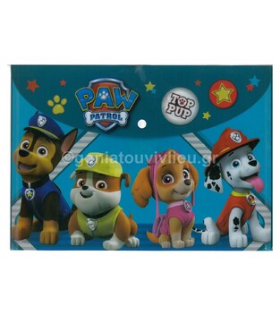 GIM ΦΑΚΕΛΟΣ ΜΕ ΚΟΥΜΠΙ A4 ΠΛΑΣΤΙΚΟΣ PAW PATROL 17580