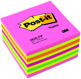 3M POST IT ΑΥΤΟΚΟΛΛΗΤΑ ΧΑΡΤΑΚΙΑ ΚΥΒΟΣ 2028 NP 7,6x7,6cm LOLIPOP ΚΙΤΡΙΝΟ ΡΟΖ 450φ