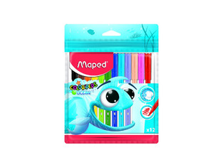 MAPED COLOR PEPS OCEAN ΜΑΡΚΑΔΟΡΟΙ ΛΕΠΤΟΙ WASHABLE 12 ΧΡΩΜΑΤΑ ΣΕ ΠΛΑΣΤΙΚΗ ΘΗΚΗ 84572002