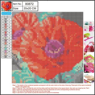 CENTRUM DIAMOND PAINTING KIT 5D (ΧΑΝΤΡΕΣ) 20x20cm ΚΟΚΚΙΝΟ ΛΟΥΛΟΥΔΙ 80872