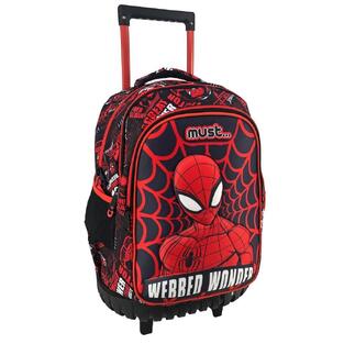 MUST ΤΣΑΝΤΑ ΣΑΚΙΔΙΟ TROLLEY ΤΡΟΛΕΙ ΔΗΜΟΤΙΚΟΥ 3 ΘΗΚΕΣ SPIDERMAN WEBBED WONDER 506016