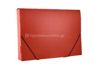 SD ΠΛΑΣΤΙΚΟ ΚΟΥΤΙ ΜΕ ΛΑΣΤΙΧΟ 5x25x35cm ΜΑΤ ΑΔΙΑΦΑΝΟ ΚΟΚΚΙΝΟ