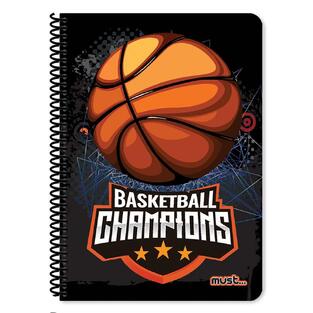 MUST ΤΕΤΡΑΔΙΟ ΣΠΙΡΑΛ 17x25cm 1 ΘΕΜΑΤΟΣ 30φ BASKETBALL CHAMPIONS 584447