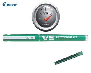 PILOT ΣΤΥΛΟ HI TECPOINT V5 0.5mm CARTRIDGE SYSTEM ΜΕ ΑΝΤΑΛΛΑΚΤΙΚΗ ΑΜΠΟΥΛΑ ΠΡΑΣΙΝΟ