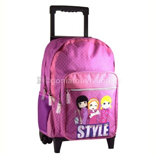 LYC SAC ΤΣΑΝΤΑ TROLLEY ΤΡΟΛΕΙ STYLISH GIRLS LINE ΜΩΒ ΜΕ ΦΟΥΞΙΑ ΠΟΥΑ 51436