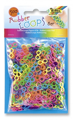 FOLIA RUBBER LOOPS ΛΑΣΤΙΧΑΚΙΑ ΔΙΠΛΑ (ΤΥΠΟΥ PLEXI FLEXI ΠΛΕΞΙ ΦΛΕΞΙ) ΓΙΑ ΚΑΤΑΣΚΕΥΗ ΒΡΑΧΙΟΛΙΩΝ ΔΙΑΦΟΡΑ ΧΡΩΜΑΤΑ 500ΤΜΧ 338509