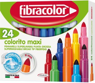 FIBRACOLOR COLORITO MAXI ΜΑΡΚΑΔΟΡΟΙ ΧΟΝΤΡΟΙ SUPERWASHABLE 6mm 24 ΧΡΩΜΑΤΑ