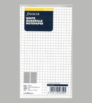 FILOFAX PERSONAL (09,5x17,1cm ) ΑΝΤΑΛΛΑΚΤΙΚΟ WHITE QUADRILLE NOTEPAPER (ΛΕΥΚΑ ΚΑΡΕ ΦΥΛΛΑ ΣΗΜΕΙΩΣΕΩΝ) 132905