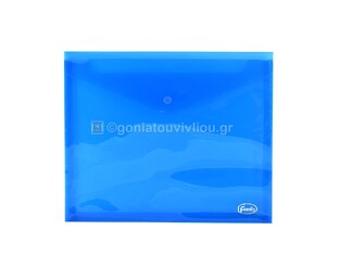 FOROFIS ΦΑΚΕΛΟΣ ΜΕ ΚΟΥΜΠΙ ΦΑΡΔΥΣ ΠΛΑΣΤΙΚΟΣ 3x27x33cm ΔΙΑΦΑΝΗΣ ΜΠΛΕ 91179